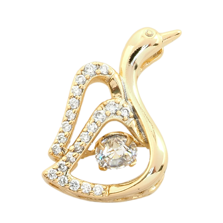 Кулон Xuping Позолота 18K Лебедь с Танцующим кристаллом для цепочки до 3мм фото №1 Кулон Xuping Позолота 18K Лебедь с Танцующим кристаллом для цепочки до 3мм фото №1