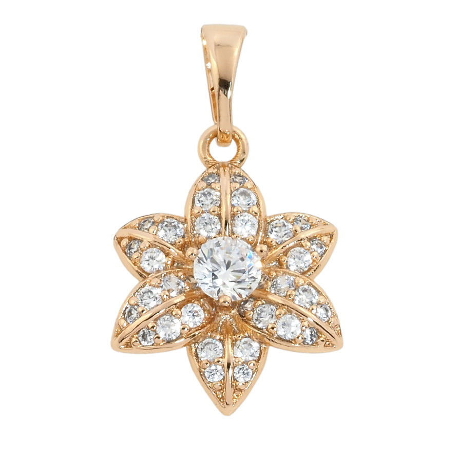 Кулон Xuping Позолота 18K Цветок инкрустация цирконием для цепочки до 5мм фото №1 Кулон Xuping Позолота 18K Цветок инкрустация цирконием для цепочки до 5мм фото №1