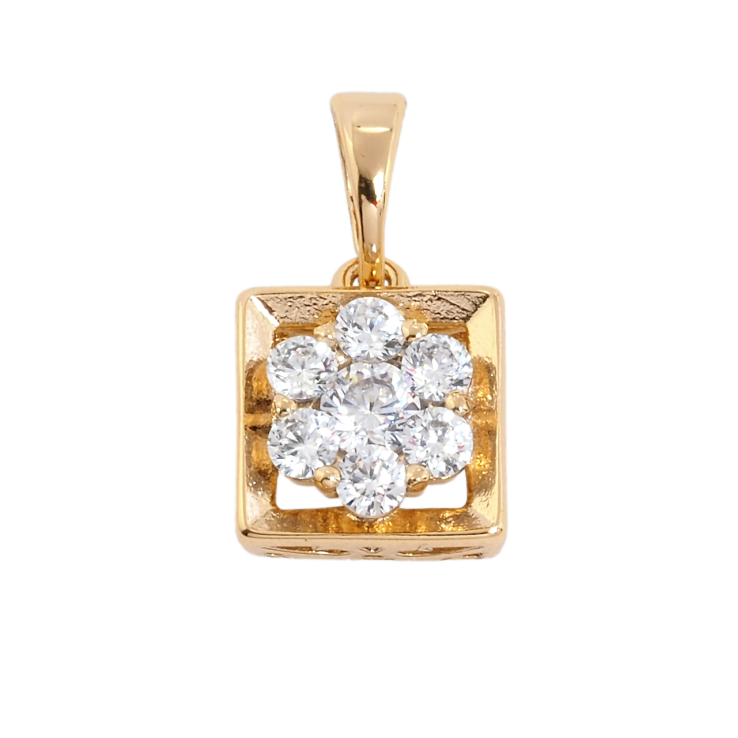 Кулон Xuping Позолота 18K Квадрат с кристальным цветочком, 9х9мм для цепочки до 5мм фото №6 Кулон Xuping Позолота 18K Квадрат с кристальным цветочком, 9х9мм для цепочки до 5мм фото №6