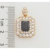 Кулон Xuping Позолота 18K Черный фианит в обрамлении циркония для цепочки до 2мм фото №2 Кулон Xuping Позолота 18K Черный фианит в обрамлении циркония для цепочки до 2мм фото №2