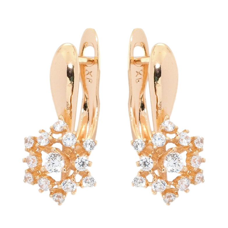 Сережки Xuping M&L Колір 18K англійський замок Сніжинки з цирконієм фото №9