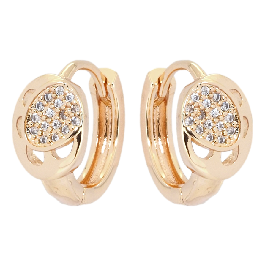 Серьги Xuping M&L Цвет 18K колечки Декоративный узор с цирконием фото №1 Серьги Xuping M&L Цвет 18K колечки Декоративный узор с цирконием фото №1