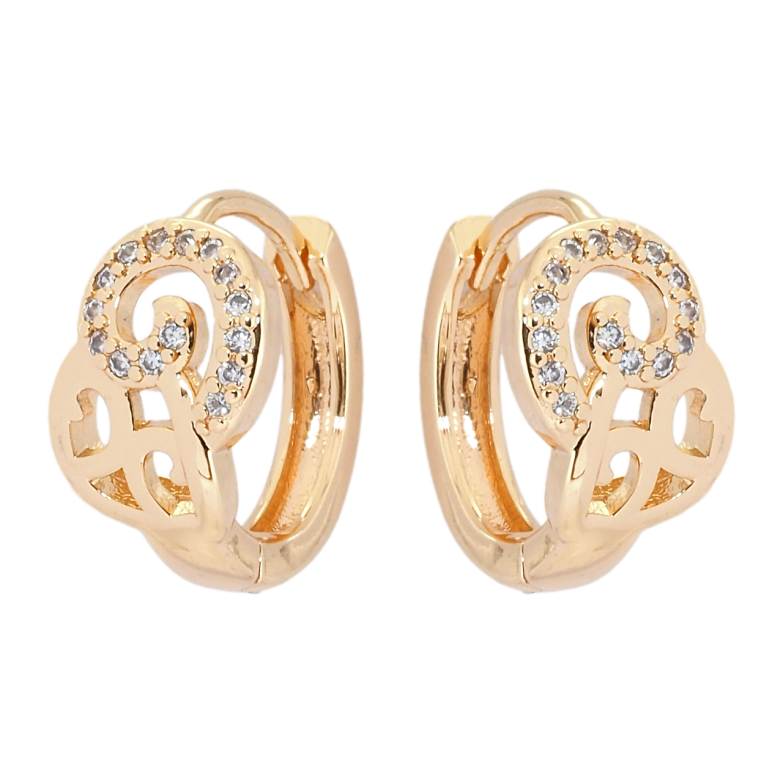 Сережки Xuping M&L Колір 18K колечка Декоративний візерунок з цирконієм фото №6 Сережки Xuping M&L Колір 18K колечка Декоративний візерунок з цирконієм фото №6