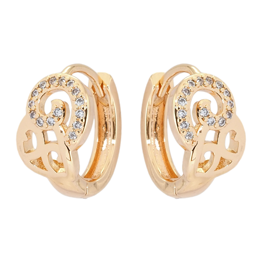 Сережки Xuping M&L Колір 18K колечка Декоративний візерунок з цирконієм фото №1 Сережки Xuping M&L Колір 18K колечка Декоративний візерунок з цирконієм фото №1