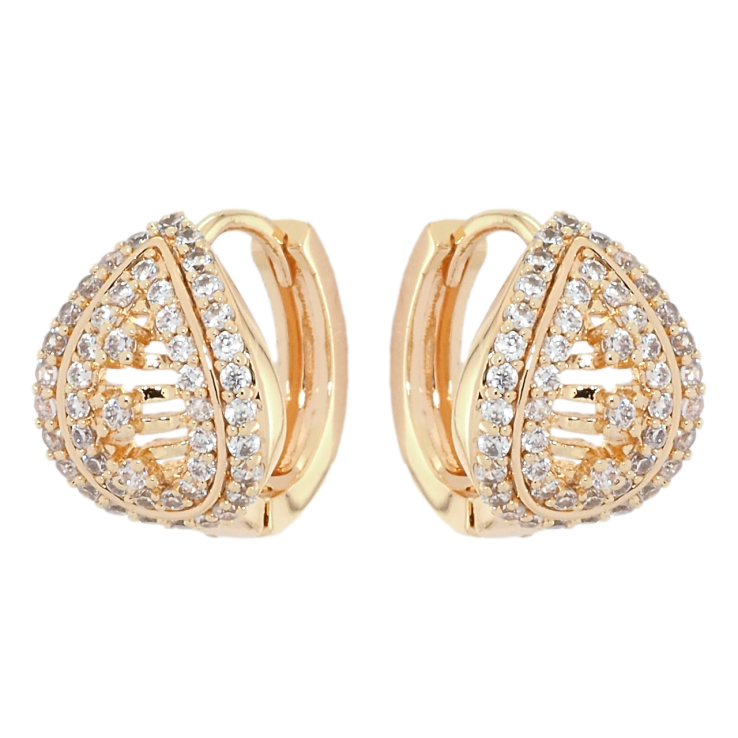 Сережки Xuping M&L Колір 18K колечка Краплинки з інкрустацією цирконієм фото №3 Сережки Xuping M&L Колір 18K колечка Краплинки з інкрустацією цирконієм фото №3