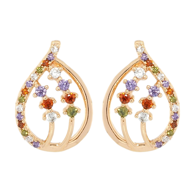Сережки Xuping M&L Колір 18K пусети Крапельки з кольоровим цирконієм фото №23