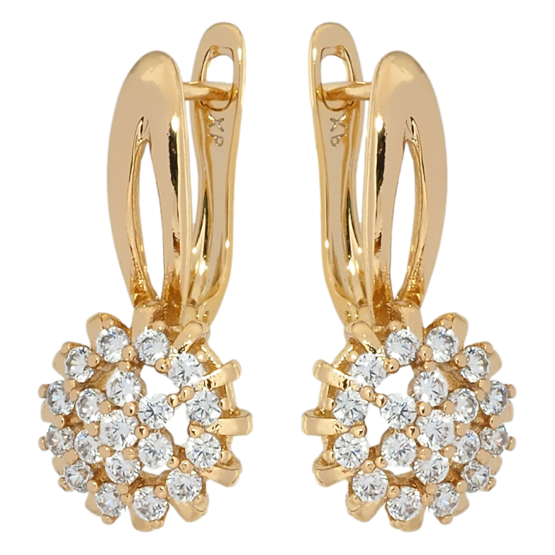 Сережки Xuping Позолота 18K англійський замок Інкрустація цирконієм фото №6 Сережки Xuping Позолота 18K англійський замок Інкрустація цирконієм фото №6