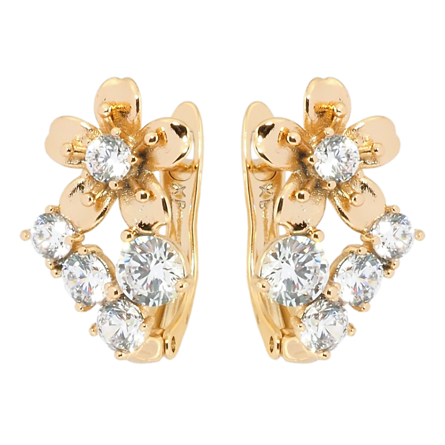 Серьги Xuping Позолота 18K английский замок Цветочки фото №1