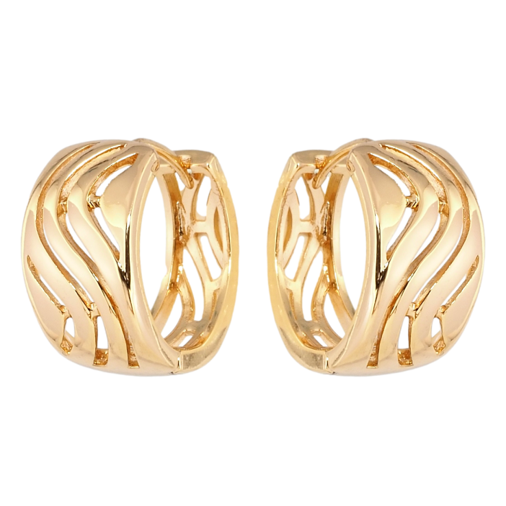 Сережки Xuping Позолота 18K колечка Різьблений орнамент фото №15 Сережки Xuping Позолота 18K колечка Різьблений орнамент фото №15