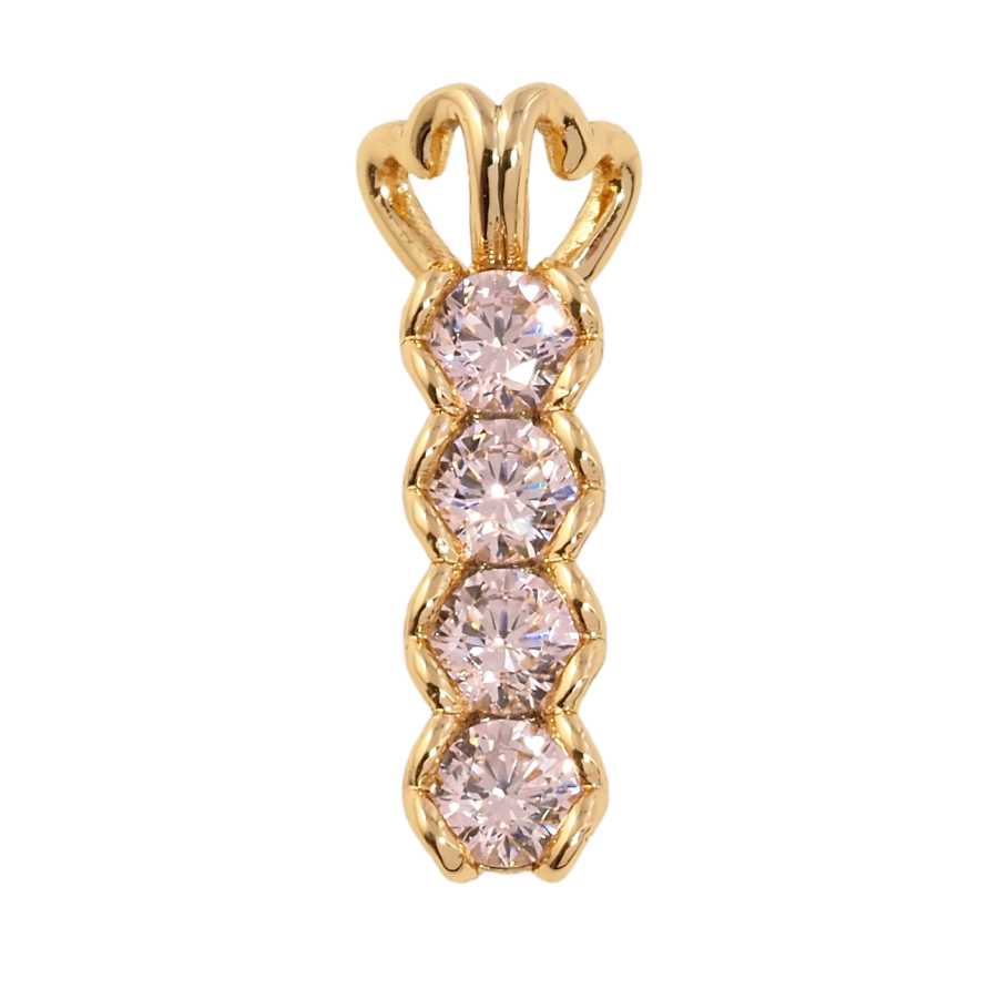 Кулон Xuping Позолота 18K Дорожка розовых фианитов в романтической оправе для цепочки до 4мм фото №1