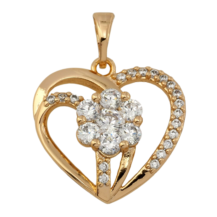 Кулон Xuping Позолота 18K Сердце с кристальным цветочком для цепочки до 5мм фото №17 Кулон Xuping Позолота 18K Сердце с кристальным цветочком для цепочки до 5мм фото №17