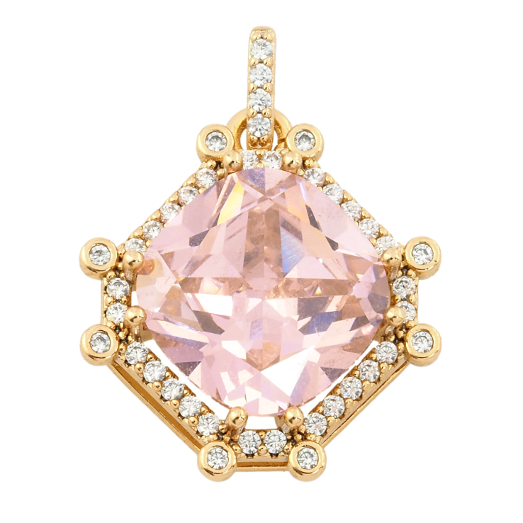 Кулон Xuping Позолота 18K Розовый фианит в обрамлении циркония для цепочки до 3мм фото №16 Кулон Xuping Позолота 18K Розовый фианит в обрамлении циркония для цепочки до 3мм фото №16