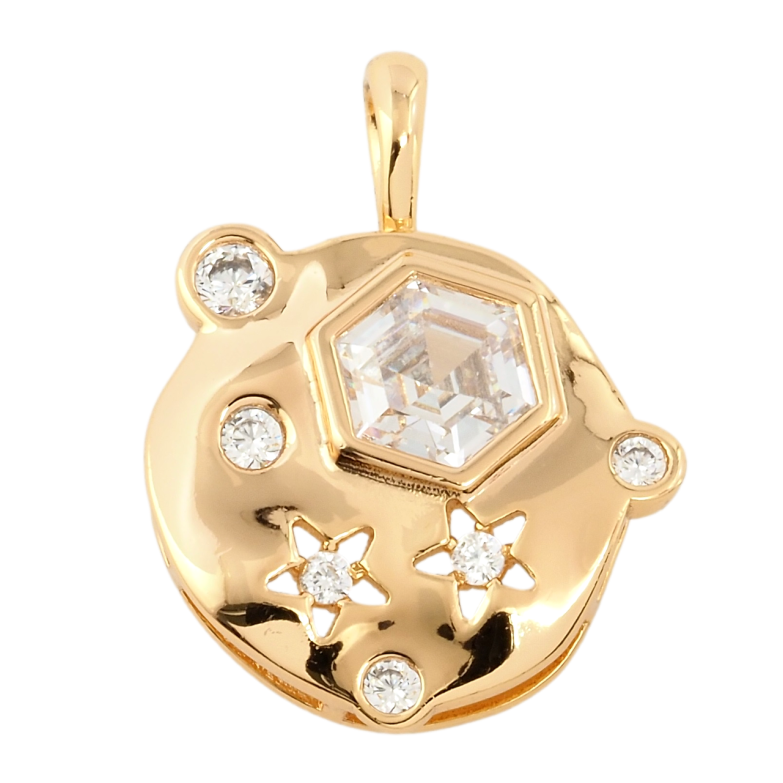 Кулон Xuping Позолота 18K Декоративний візерунок з цирконієм для ланцюжка до 4мм фото №6 Кулон Xuping Позолота 18K Декоративний візерунок з цирконієм для ланцюжка до 4мм фото №6