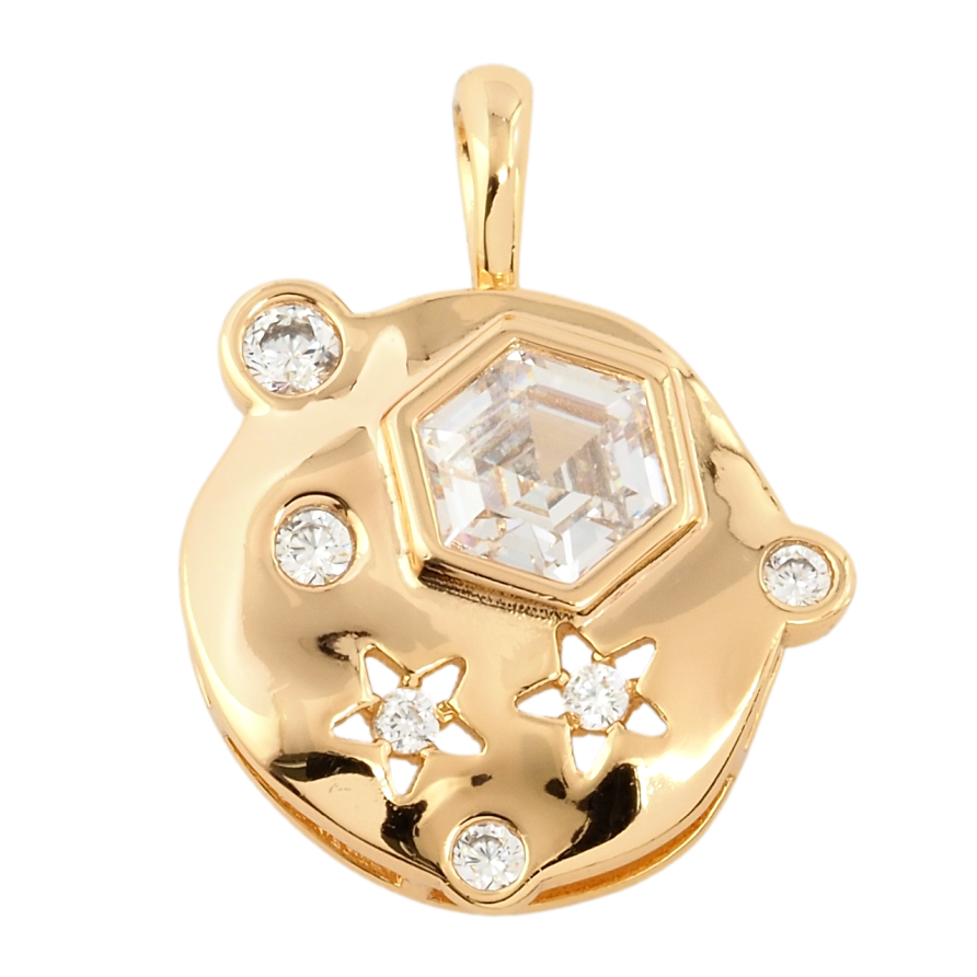 Кулон Xuping Позолота 18K Декоративний візерунок з цирконієм для ланцюжка до 4мм фото №1 Кулон Xuping Позолота 18K Декоративний візерунок з цирконієм для ланцюжка до 4мм фото №1