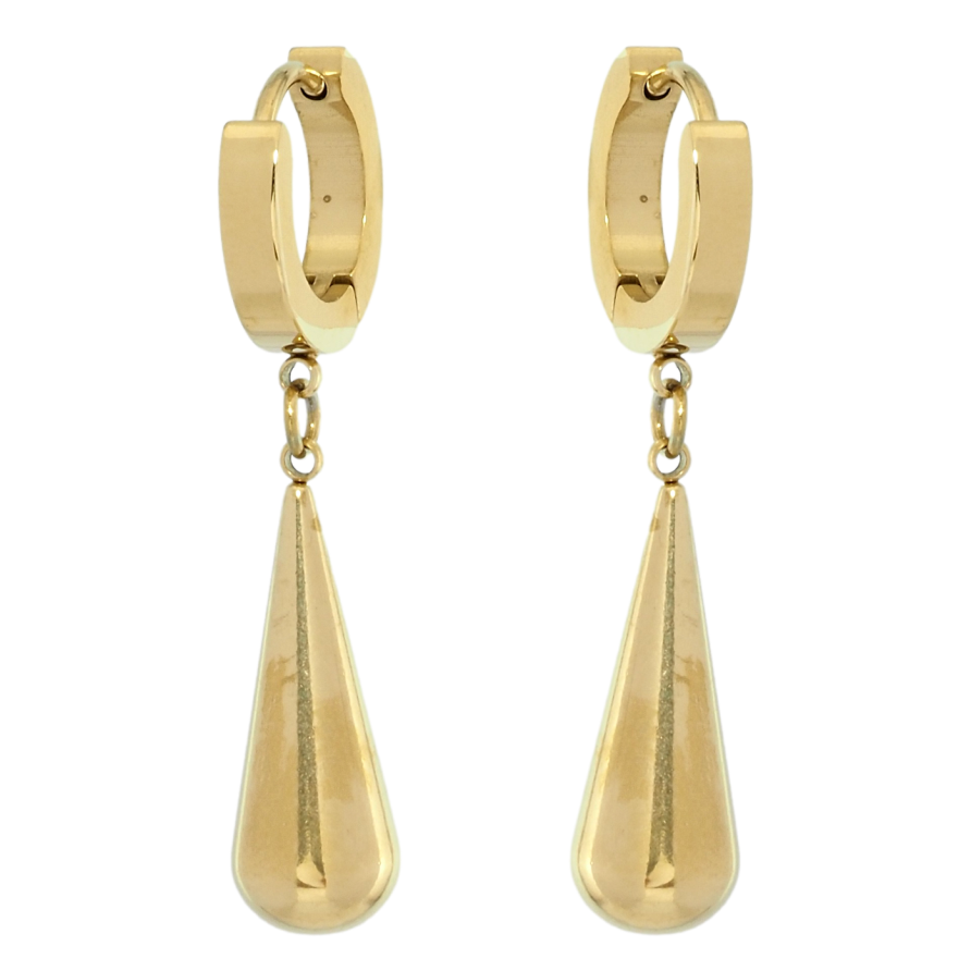 Сережки Xuping TTM Stainless Steel колір 14K підвіски на колечках Крапельки фото №1