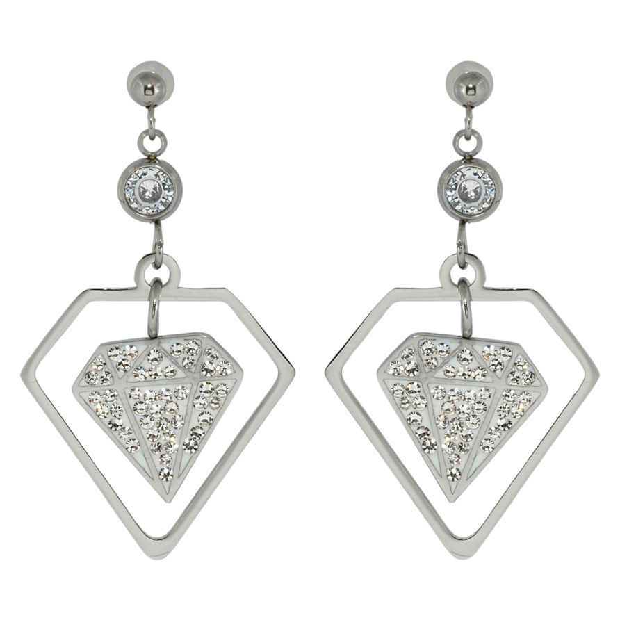 Серьги Xuping TTM Stainless Steel цвет Родий пусеты Подвески узор кристалл фото №1 Серьги Xuping TTM Stainless Steel цвет Родий пусеты Подвески узор кристалл фото №1
