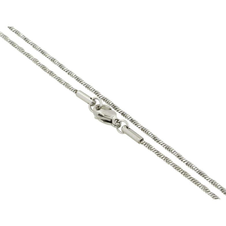 Ланцюжок Xuping ТТМ Stainless Steel колір Родій Плетіння Ювелірний шнур перекручений довжина 45см х 1.5мм фото №3 Ланцюжок Xuping ТТМ Stainless Steel колір Родій Плетіння Ювелірний шнур перекручений довжина 45см х 1.5мм фото №3
