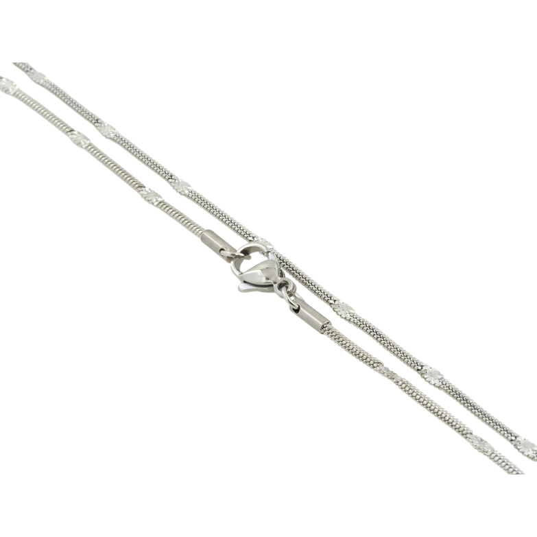 Ланцюжок Xuping ТТМ Stainless Steel колір Родій Плетіння Ювелірний шнур з прокаткою довжина 50см х 2мм фото №15 Ланцюжок Xuping ТТМ Stainless Steel колір Родій Плетіння Ювелірний шнур з прокаткою довжина 50см х 2мм фото №15