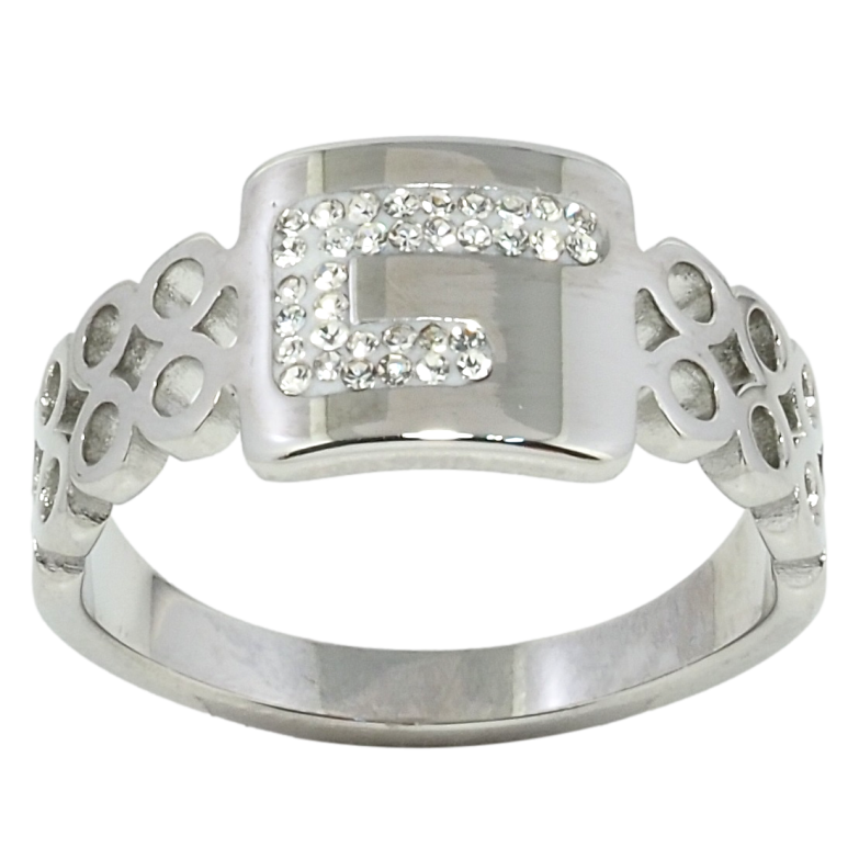 Каблучка Xuping TTM Stainless Steel Колір Родій Візерунок з цирконієм фото №2 Каблучка Xuping TTM Stainless Steel Колір Родій Візерунок з цирконієм фото №2