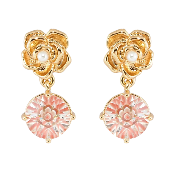 Серьги Xuping Позолота 18K пусеты Цветочки с декоративным розовым фианитом фото №10 Серьги Xuping Позолота 18K пусеты Цветочки с декоративным розовым фианитом фото №10