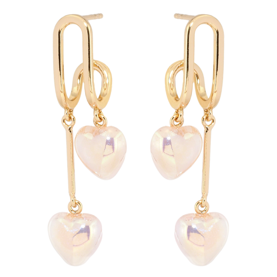Сережки Xuping Позолота 18K пусети Декоративні підвіски з сердечками фото №1 Сережки Xuping Позолота 18K пусети Декоративні підвіски з сердечками фото №1