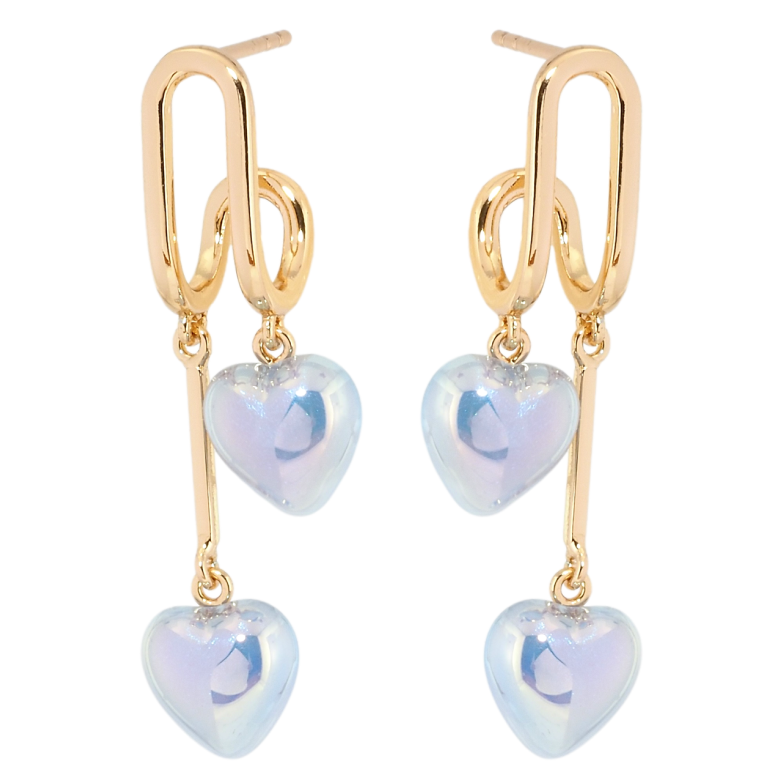 Сережки Xuping Позолота 18K пусети Декоративні підвіски з сердечками фото №1 Сережки Xuping Позолота 18K пусети Декоративні підвіски з сердечками фото №1