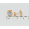 Серьги Xuping Позолота 18K пусеты Цветочки с декоративным синим фианитом фото №2 Серьги Xuping Позолота 18K пусеты Цветочки с декоративным синим фианитом фото №2