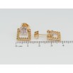 Серьги Xuping Позолота 18K пусеты Декоративный фианит в квадрате из цепочки фото №2 Серьги Xuping Позолота 18K пусеты Декоративный фианит в квадрате из цепочки фото №2