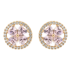 Серьги Xuping Позолота 18K пусеты Цветочек из розовых фианитов в колечке циркония фото №3 Серьги Xuping Позолота 18K пусеты Цветочек из розовых фианитов в колечке циркония фото №3