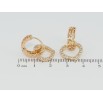 Серьги Xuping Позолота 18K подвески на колечках Сердечки с цирконием фото №2