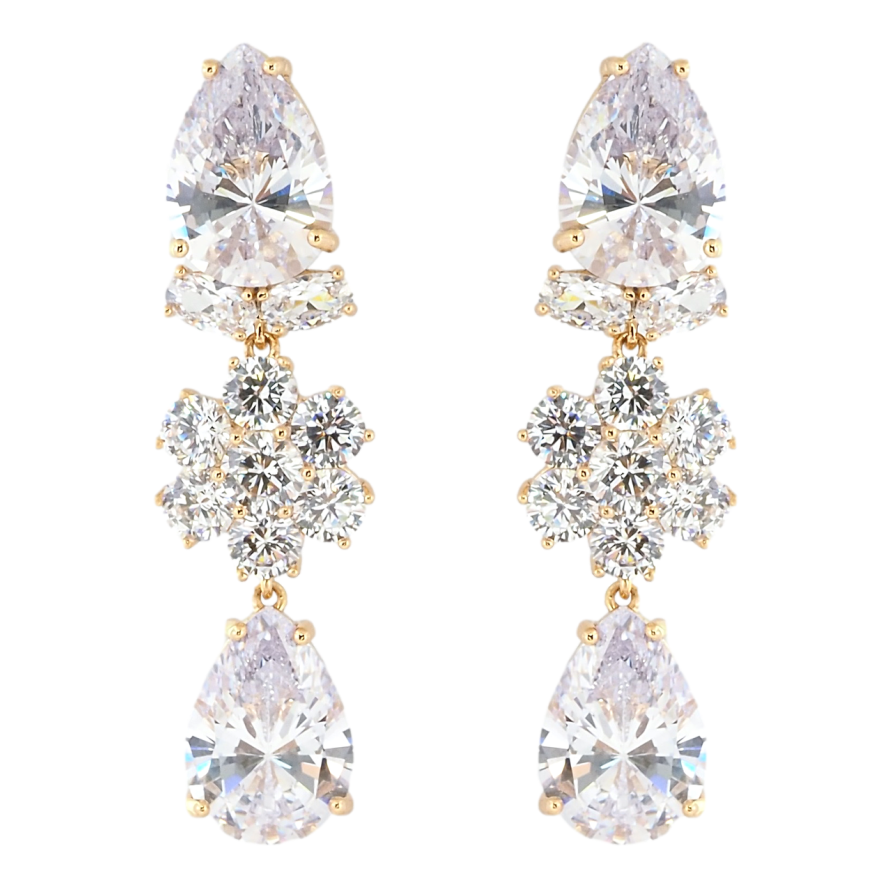 Серьги Xuping QQMM Позолота 18K пусеты Кристальные подвески фото №1 Серьги Xuping QQMM Позолота 18K пусеты Кристальные подвески фото №1