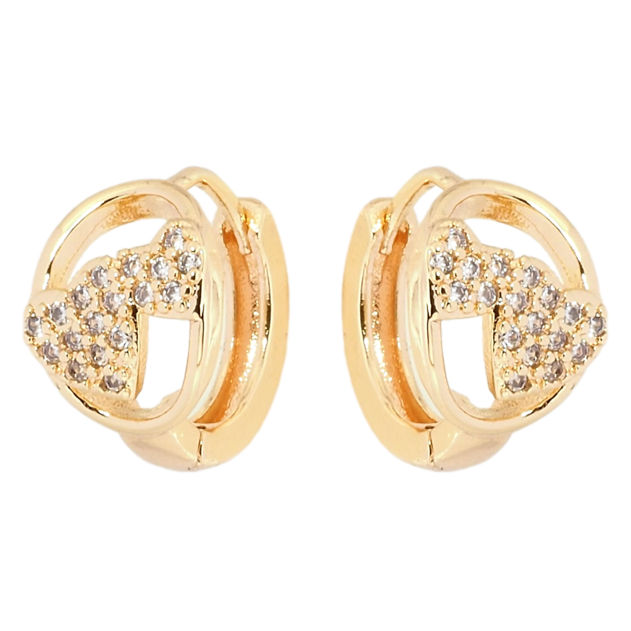 Сережки Xuping M&L Колір 18K колечка Серця з цирконієм фото №1 Сережки Xuping M&L Колір 18K колечка Серця з цирконієм фото №1