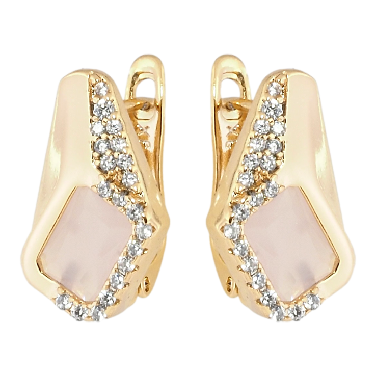 Серьги Xuping Позолота 18K английский замок Ромбовый узор с розовыми фианитами и цирконием фото №23 Серьги Xuping Позолота 18K английский замок Ромбовый узор с розовыми фианитами и цирконием фото №23