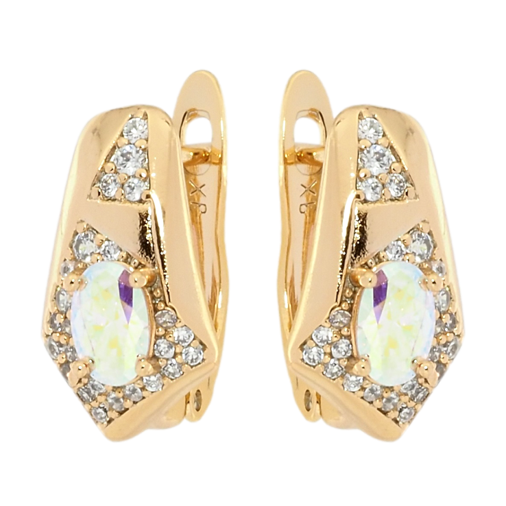 Серьги Xuping Позолота 18K английский замок Декоративный узор с цирконием с радужным фианитом фото №16 Серьги Xuping Позолота 18K английский замок Декоративный узор с цирконием с радужным фианитом фото №16