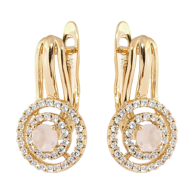 Серьги Xuping Позолота 18K английский замок Розовые фианиты в колечках циркония фото №13 Серьги Xuping Позолота 18K английский замок Розовые фианиты в колечках циркония фото №13