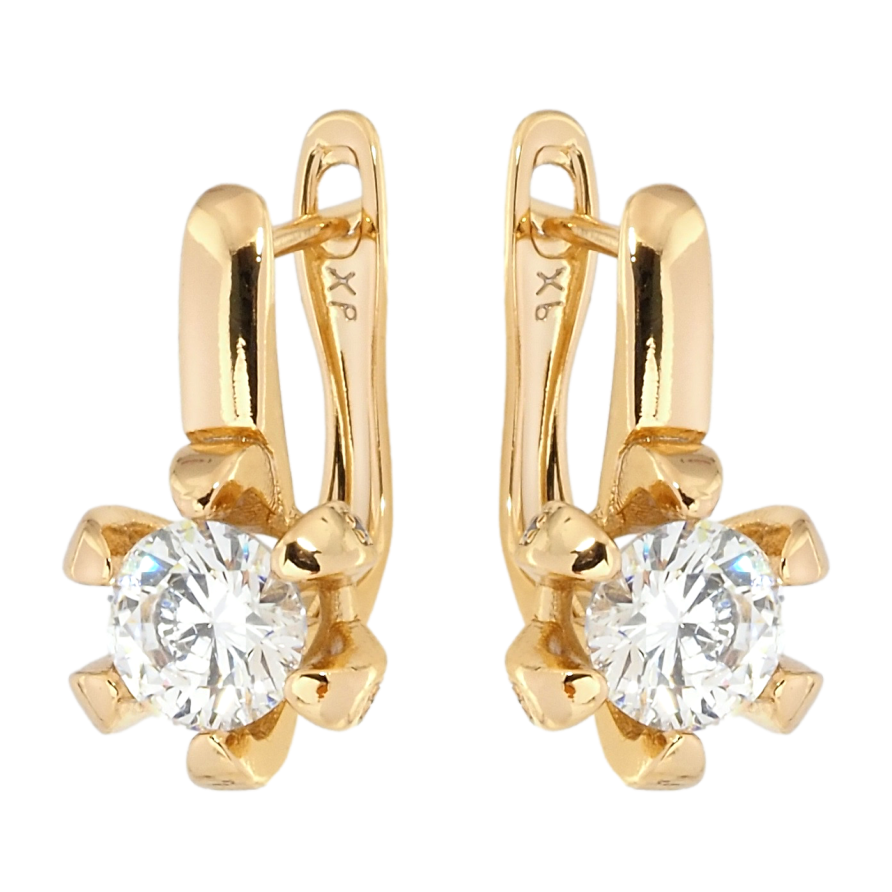 Серьги Xuping Позолота 18K английский замок Цветочки с кристаллами фото №1 Серьги Xuping Позолота 18K английский замок Цветочки с кристаллами фото №1