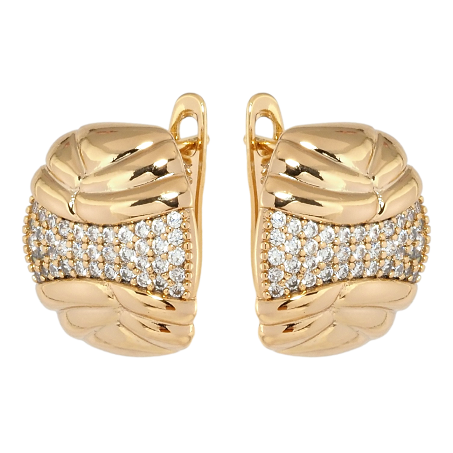 Серьги Xuping Позолота 18K английский замок Инкрустация цирконием фото №1 Серьги Xuping Позолота 18K английский замок Инкрустация цирконием фото №1