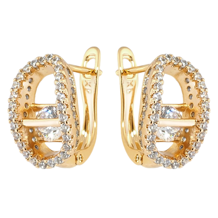 Серьги Xuping Позолота 18K английский замок Декоративные овалы с цирконием фото №7 Серьги Xuping Позолота 18K английский замок Декоративные овалы с цирконием фото №7
