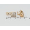 Серьги Xuping Позолота 18K английский замок Квадратные с инкрустацией цирконием фото №2