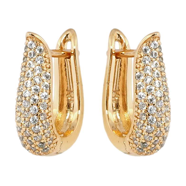 Сережки Xuping Позолота 18K англійський замок Інкрустація цирконієм фото №1 Сережки Xuping Позолота 18K англійський замок Інкрустація цирконієм фото №1