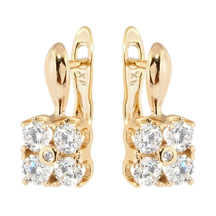 Серьги Xuping Позолота 18K английский замок Узор из циркония фото №22