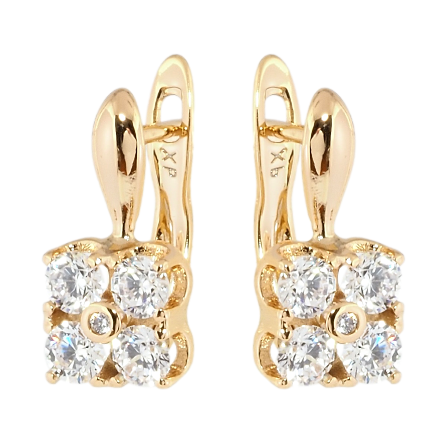 Серьги Xuping Позолота 18K английский замок Узор из циркония фото №1 Серьги Xuping Позолота 18K английский замок Узор из циркония фото №1