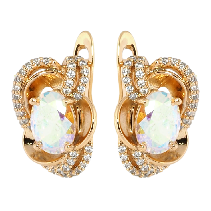 Серьги Xuping Позолота 18K английский замок Цветочные мотивы с радужными фианитами и цирконием фото №15 Серьги Xuping Позолота 18K английский замок Цветочные мотивы с радужными фианитами и цирконием фото №15