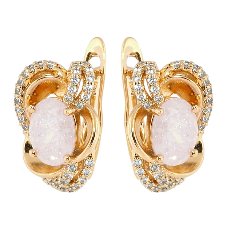Серьги Xuping Позолота 18K английский замок Цветочные мотивы с розовыми фианитами и цирконием фото №22 Серьги Xuping Позолота 18K английский замок Цветочные мотивы с розовыми фианитами и цирконием фото №22
