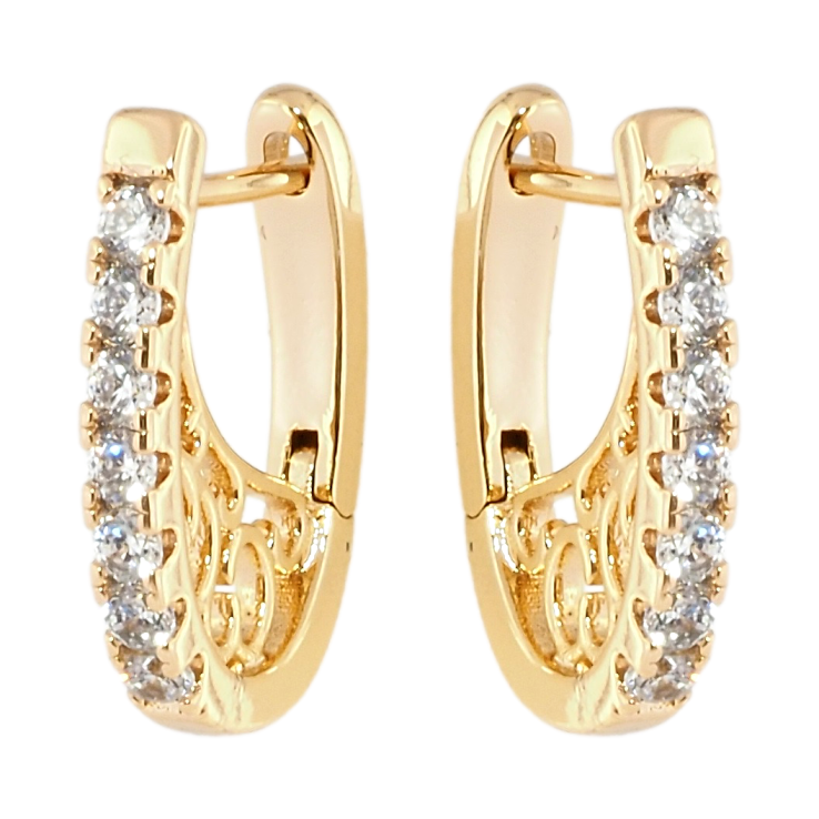 Серьги Xuping Позолота 18K английский замок Дорожки циркония с резным боковым узором фото №14 Серьги Xuping Позолота 18K английский замок Дорожки циркония с резным боковым узором фото №14