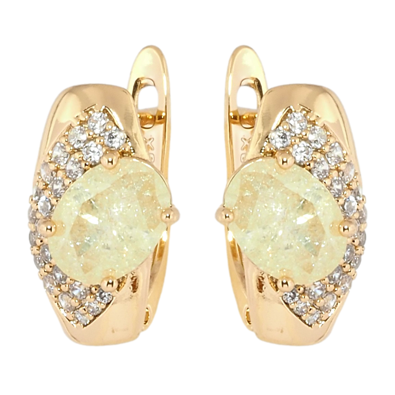 Сережки Xuping Позолота 18K англійський замок Жовті фіаніти з інкрустацією цирконієм фото №2 Сережки Xuping Позолота 18K англійський замок Жовті фіаніти з інкрустацією цирконієм фото №2