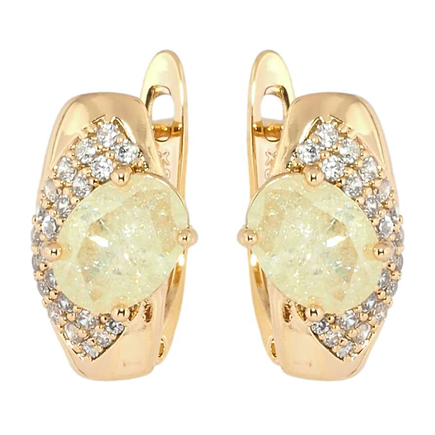 Серьги Xuping Позолота 18K английский замок Желтые фианиты с инкрустацией цирконием фото №1 Серьги Xuping Позолота 18K английский замок Желтые фианиты с инкрустацией цирконием фото №1