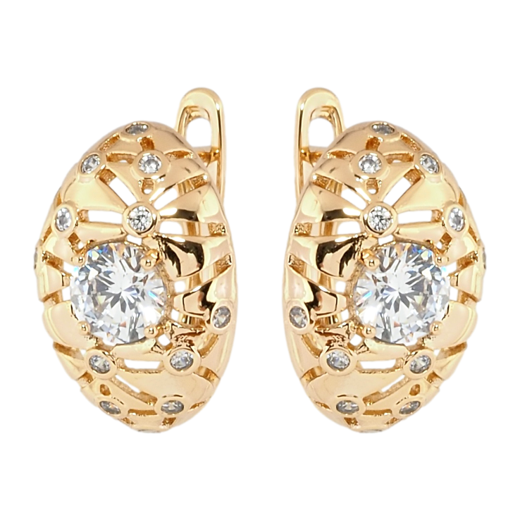 Серьги Xuping Позолота 18K английский замок Декоративные овалы с цирконием фото №20 Серьги Xuping Позолота 18K английский замок Декоративные овалы с цирконием фото №20