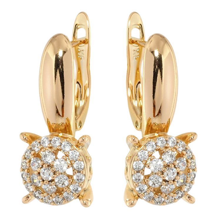 Серьги Xuping Позолота 18K английский замок Инкрустация цирконием фото №4 Серьги Xuping Позолота 18K английский замок Инкрустация цирконием фото №4