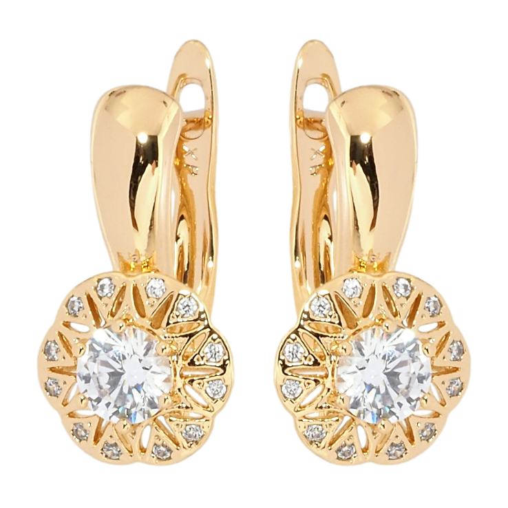 Серьги Xuping Позолота 18K английский замок Цветочки с цирконием фото №11 Серьги Xuping Позолота 18K английский замок Цветочки с цирконием фото №11